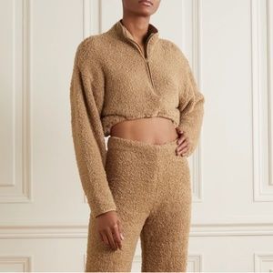 NWT Skims Cozy Camel SET (Two-Piece) - Knit Cropped Sweater + Knit Jogger